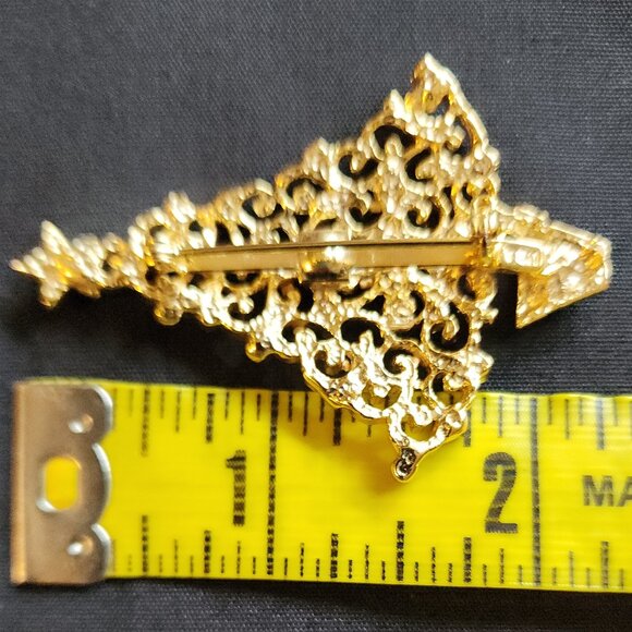 Vtg Robyn Rush Christmas Wreath RR USA & Christmas Tree Brooch Pin Rhinestones - Picture 15 of 16